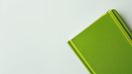 Green notebook isolated with white background and space for text