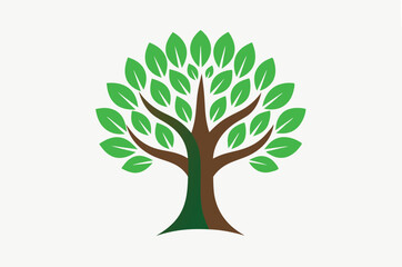 Obraz premium Green tree logo vector illustration 