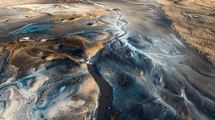 Aerial view of barren landscape
