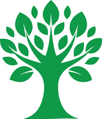 Green tree logo  vector illustration 