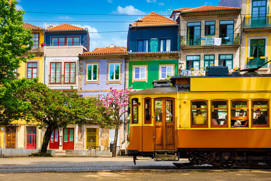 Panoramic view of the city of Porto on a beautiful summer day. Porto, Portugal