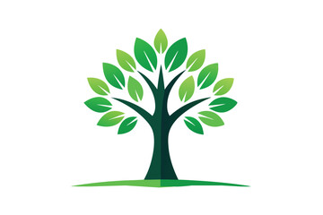 Obraz premium Green tree logo vector illustration 