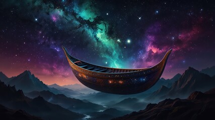 scene with moon and stars