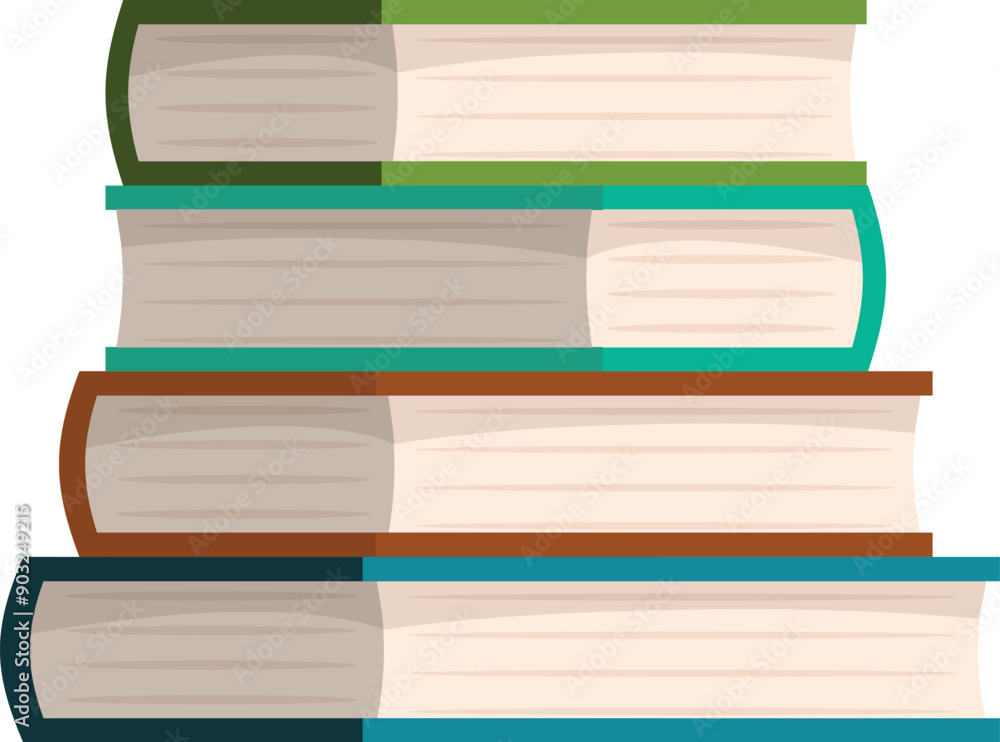 Aufkleber four colorful books are lying in a stack, symbolizing learning and studying
