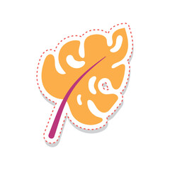 Autumn leaves sticker icon Vector