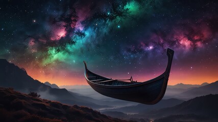 scene with moon and stars