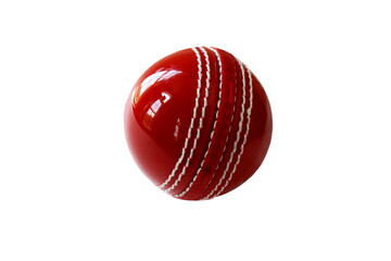 closeup shiny red cricket ball,cutout in transparent background,png format