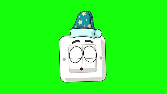 Sleeping switch light cartoon, emoticon loop animation
