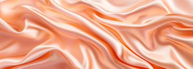 Fototapeta premium Smooth elegant apricot silk or satin luxury cloth texture background
