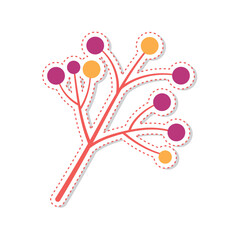 Autumn leaves sticker icon Vector