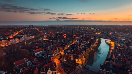 Fototapeta premium Aerial cityscape view of the city