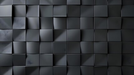 Black 3D Wall Background with Tiles