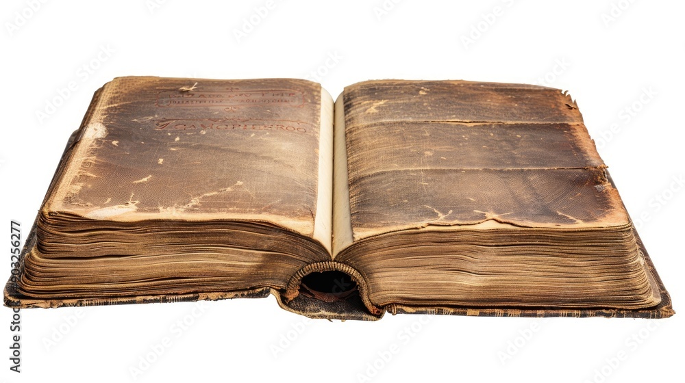 Aufkleber old book isolated on white background without content path