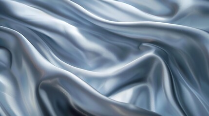 Fototapeta premium Flowing Silver Fabric: Smooth, Shiny, and Elegant