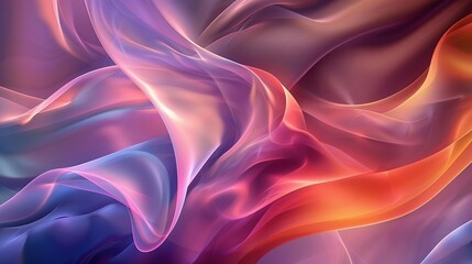 Obraz premium Vivid Abstract Flow: Pink, Purple and Orange Waves