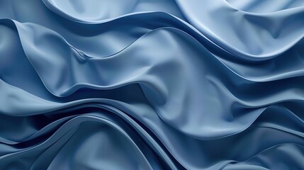 Obraz premium Flowing Blue Fabric Texture: Background, Abstract, Satin, Silk, Smooth, Elegant, Material, Wave, Cloth, Textile