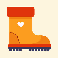 Rubber boots. Vector illustration in flat style