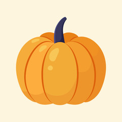 Ripe pumpkin. Vector illustration in flat style