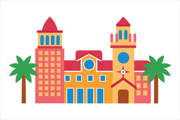 Florida state buildings art vector