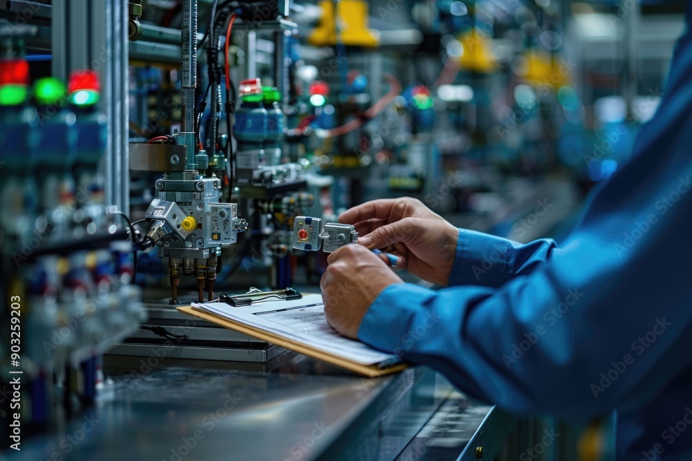 Poster engineering automation for modern factory machinery. plc management for efficiency.