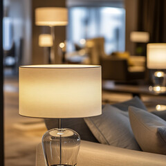 Interior design lamps, living room space with walls and details. modern architecture and details