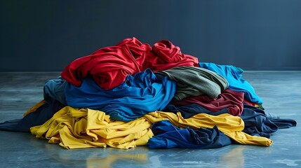 Colorful t-shirts and shirts pile