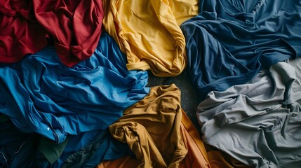 Obraz premium Colorful pile of t-shirts and shirts