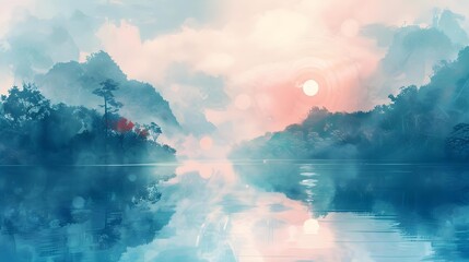 Shimmering veil of mist concealing a hidden