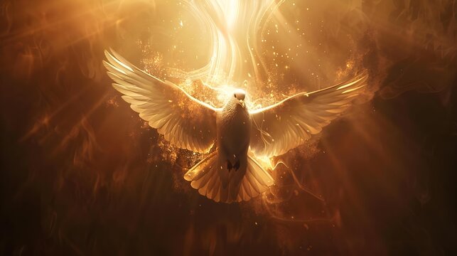 Ethereal winged dove symbolizing the Holy Spirit