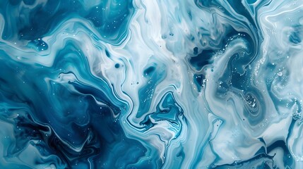Colorful blue marble ink pattern texture