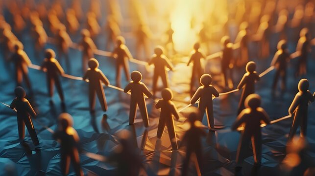 Teamwork concept background with human symbol