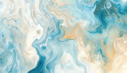 Obraz premium Abstract Swirls of Blue, White, and Gold