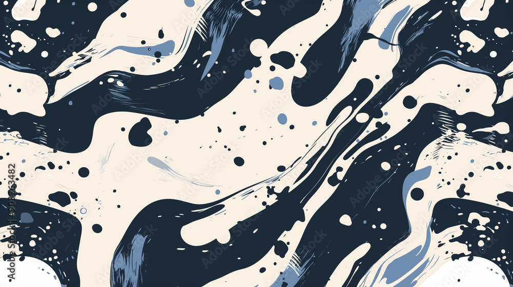 Aufkleber serene navy and white abstract color pattern - minimalist modern design for background or textile