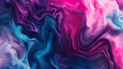 Obraz premium Summer Vibes - Abstract Grainy Background with Vibrant Liquid Flow in Pink, Blue, Purple, and Red for Banner or Poster Design