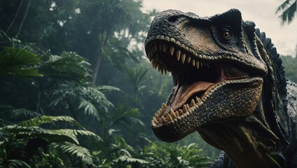 Fototapeta premium Exploring the ancient world and its remarkable dinosaur inhabitants