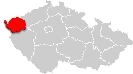 Karlovarský kraj map REGION of CZECH REPUBLIC 3d isometric map