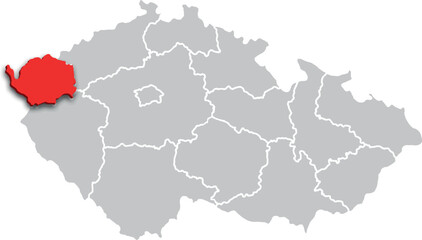 Karlovarský kraj map REGION of CZECH REPUBLIC 3d isometric map
