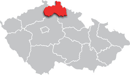 Liberecký kraj map REGION of CZECH REPUBLIC 3d isometric map