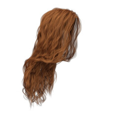 Fototapeta premium 3d render soft curl wavy long red hair isolated