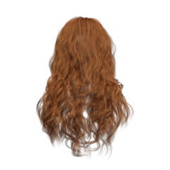 Fototapeta premium 3d render soft curl wavy long red hair isolated