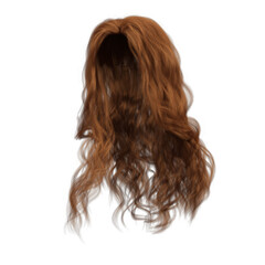 Naklejka premium 3d render soft curl wavy long red hair isolated
