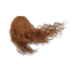 Fototapeta premium 3d render soft curl wavy long red hair isolated
