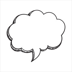 Set of empty comic speech bubbles Hand drawn doodle cartoon stickers. Vector illustration.