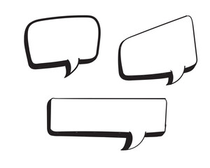 Naklejka premium Set of empty comic speech bubbles Hand drawn doodle cartoon stickers. Vector illustration.