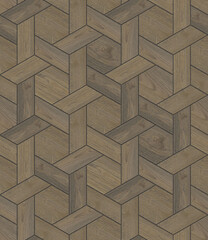 Wood parquet Hexagon Weave seamless tiles texture