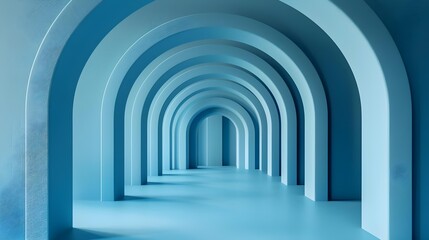 Abstract arch on blue background