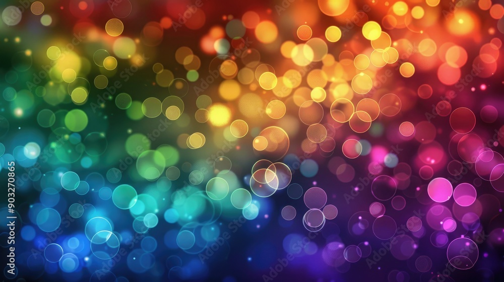 Poster a dazzling display of bokeh lights in multiple colors, creating a magical effect