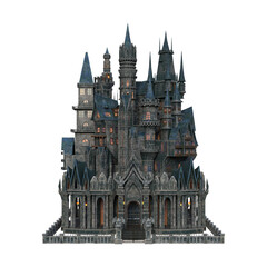 3d render dark vampire castle fantasy isolated
