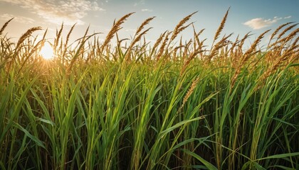 Fototapeta premium Tall Grass at Sunset.