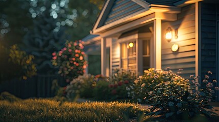 Fototapeta premium suburban home a symbolic light switch captures the essence of rising mortgage rates amid economic inflation illuminating financial concerns and homeowners dreams